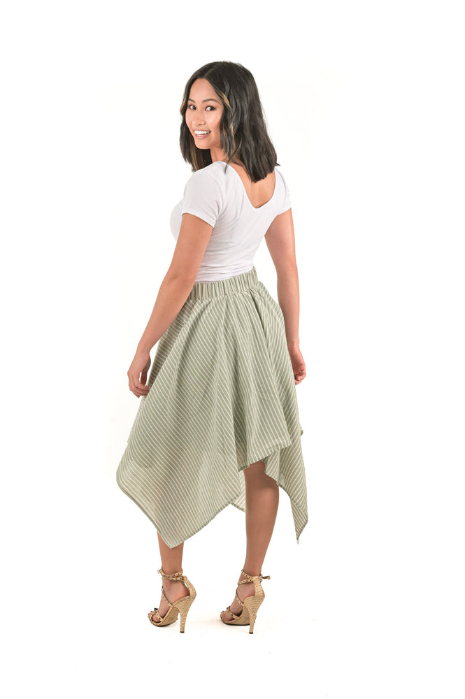 Ava Seafoam Green Wrap Linen Skirt - Boutique Amore